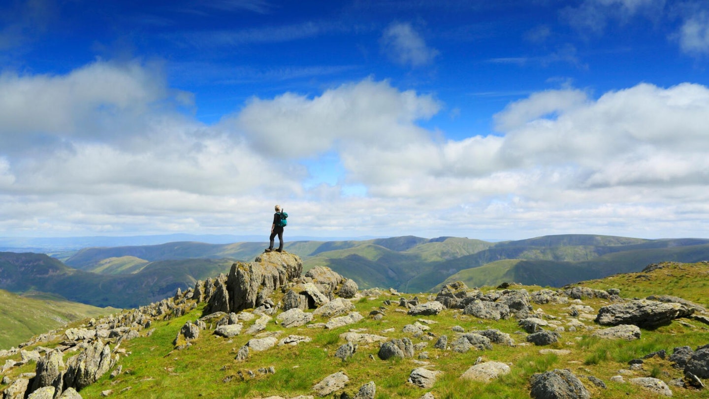 Looking at the High Street ridge from the Northern edge of Rydal Head Fairfield Horseshoe