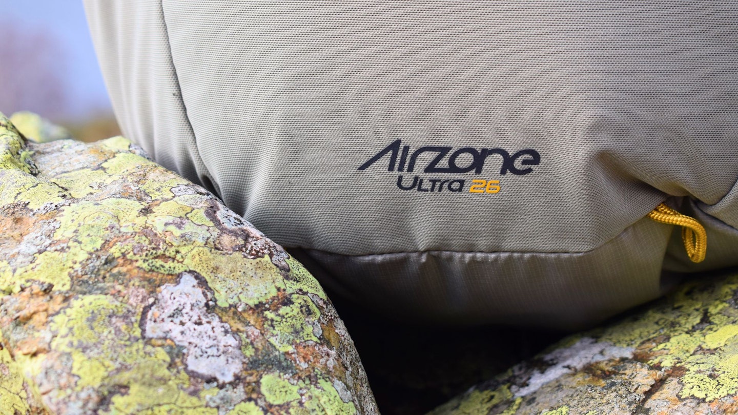 Closeup of Lowe Alpine AirZone Ultra 26 label