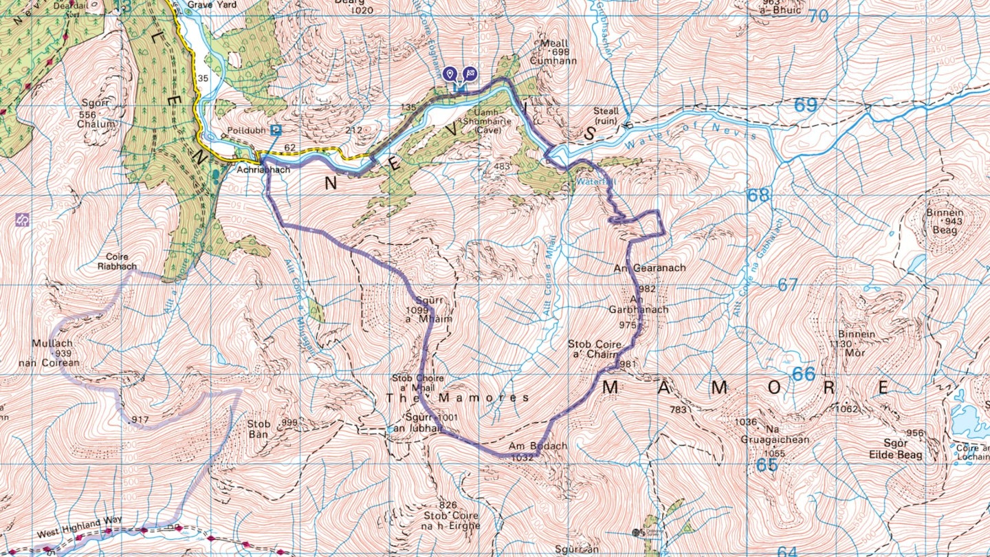 Ring of Steall map