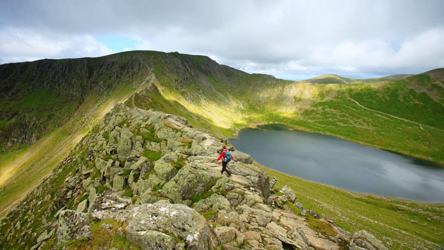 Striding Edge Red Tarn and Helvellyn Lake District