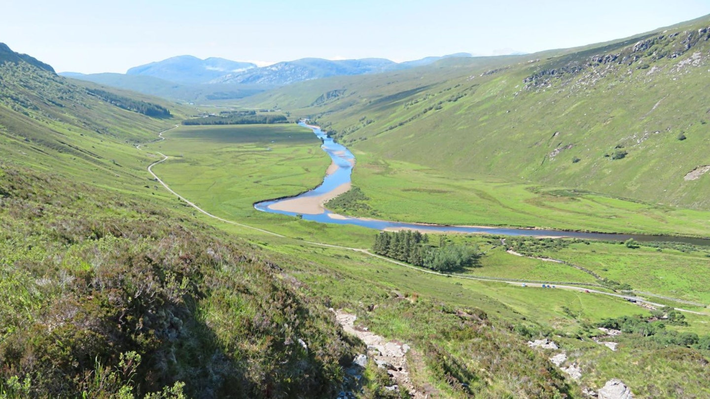 The rocky path beside the Allt a Mhuiseil Ben Hope