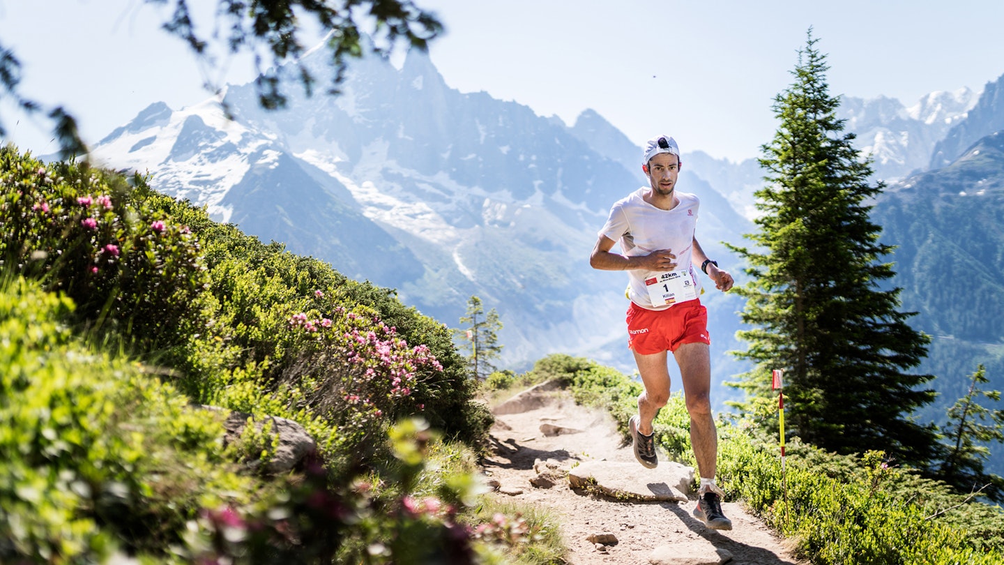 Trail running on a mountain path