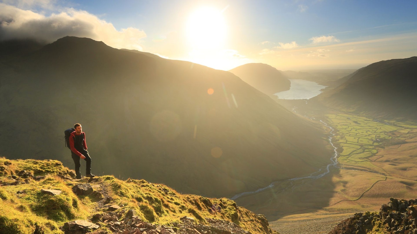 On Great gable with Wasdale and Lingmell behind Lake District