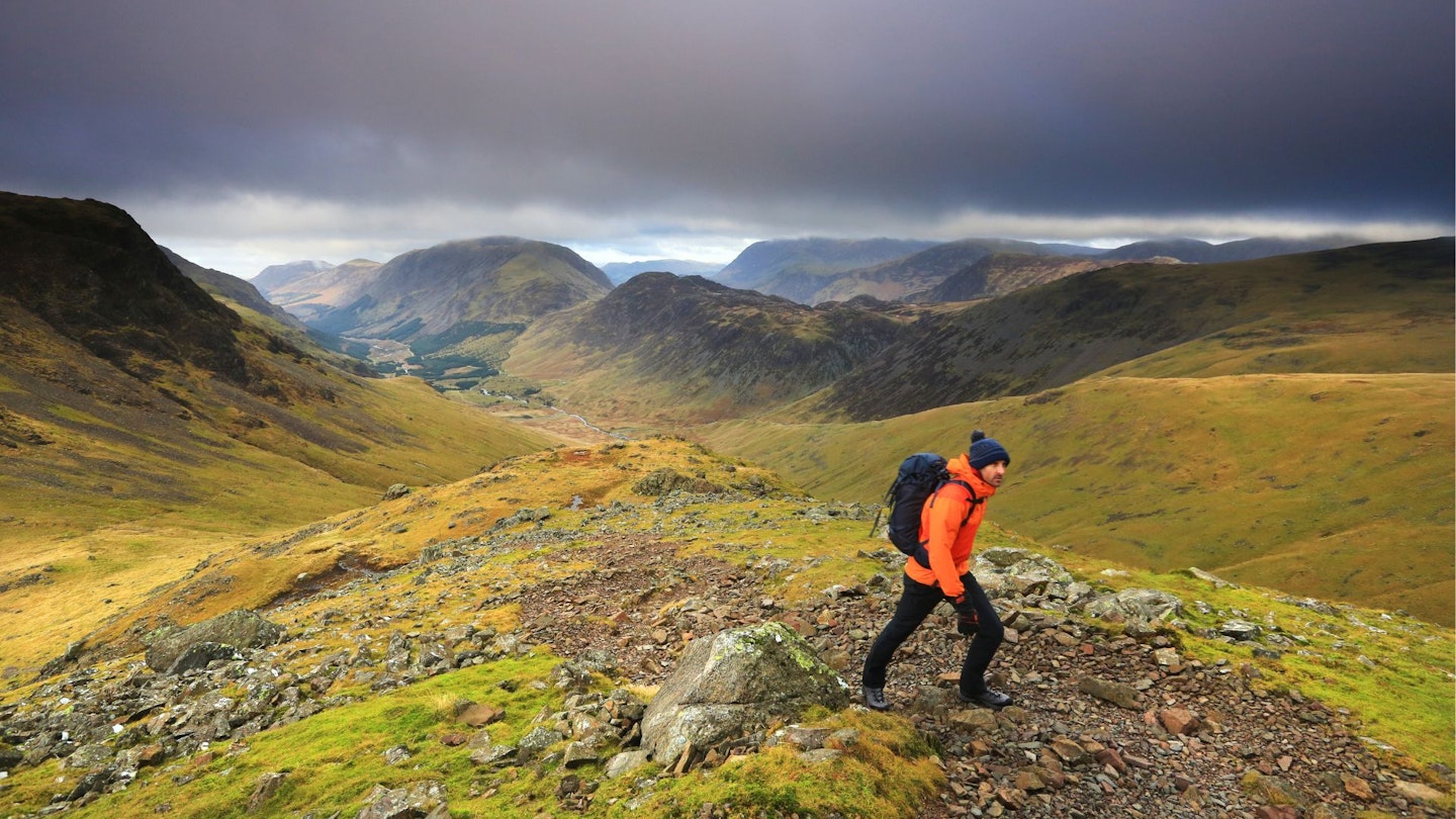Views of Ennerdale on the ascent of Great Gable in the Lake District