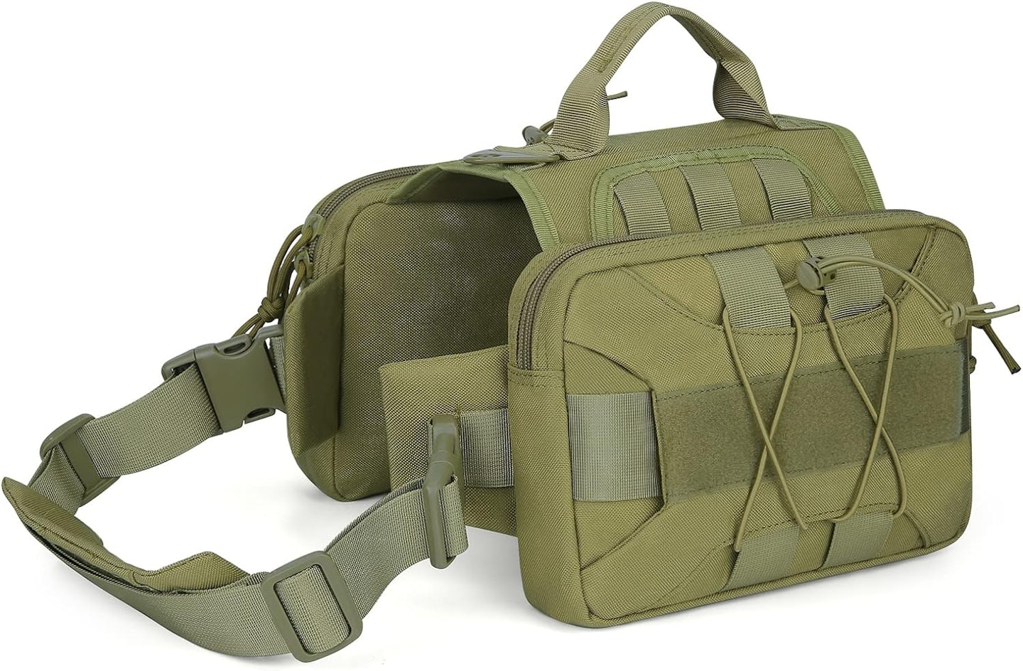 dog backpack, military green