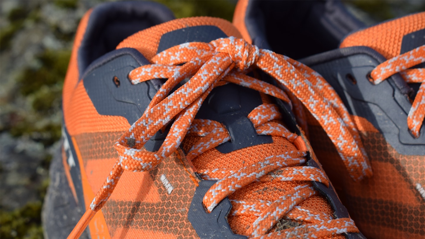 laces of the Scott Kinabalu 3 trail running shoe