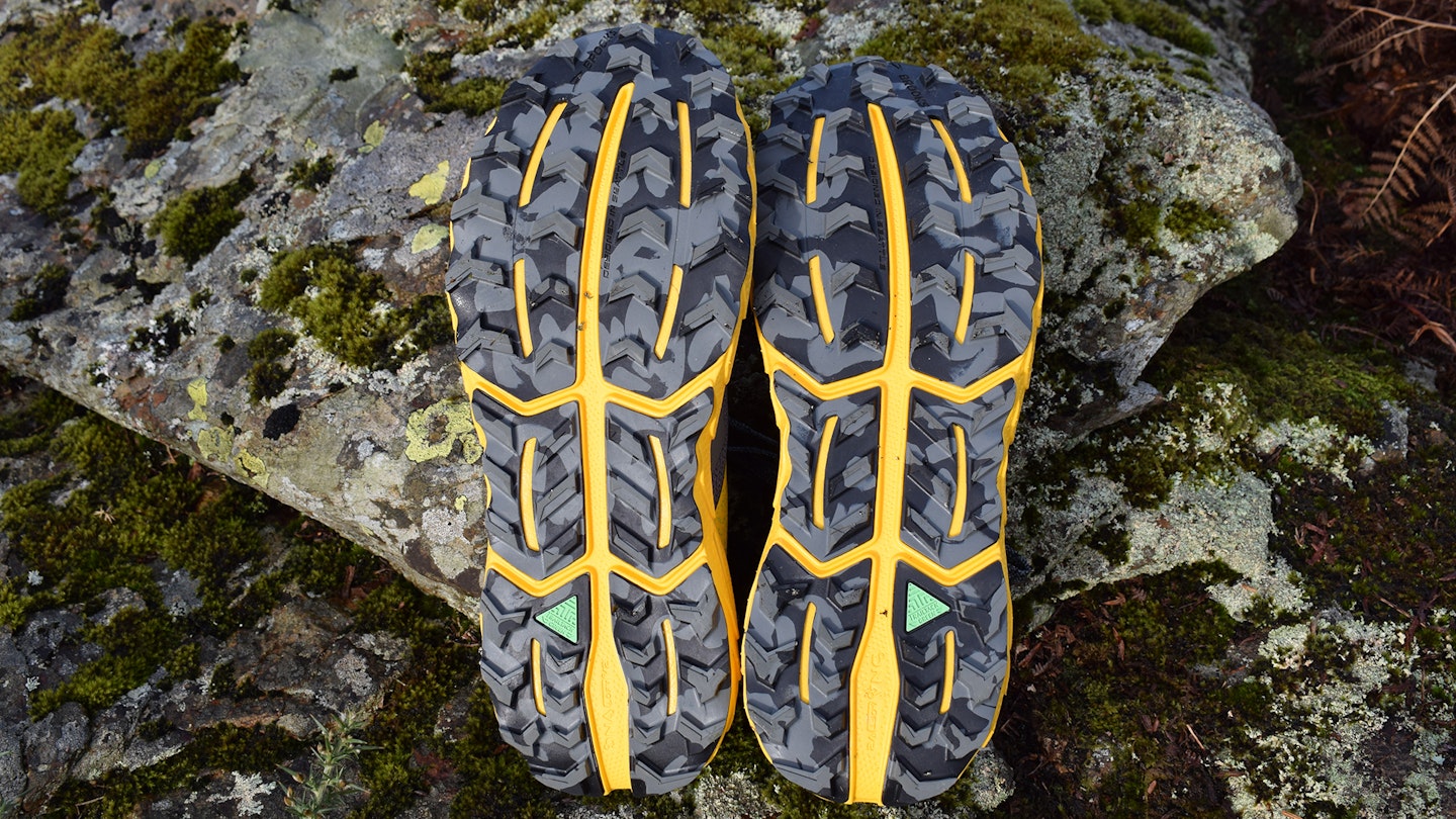 lugs and outsole of the Brooks Cascadia 17 trail running shoe