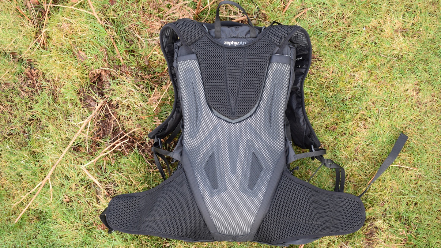 open back system of the montane trailblazer 25l hiking backpack