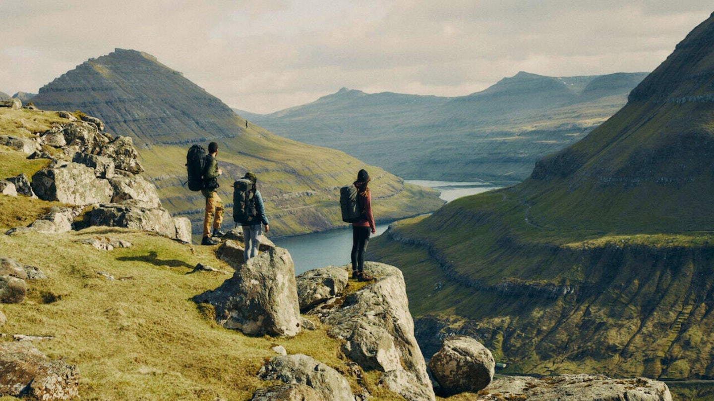 Three hikers in Sweden