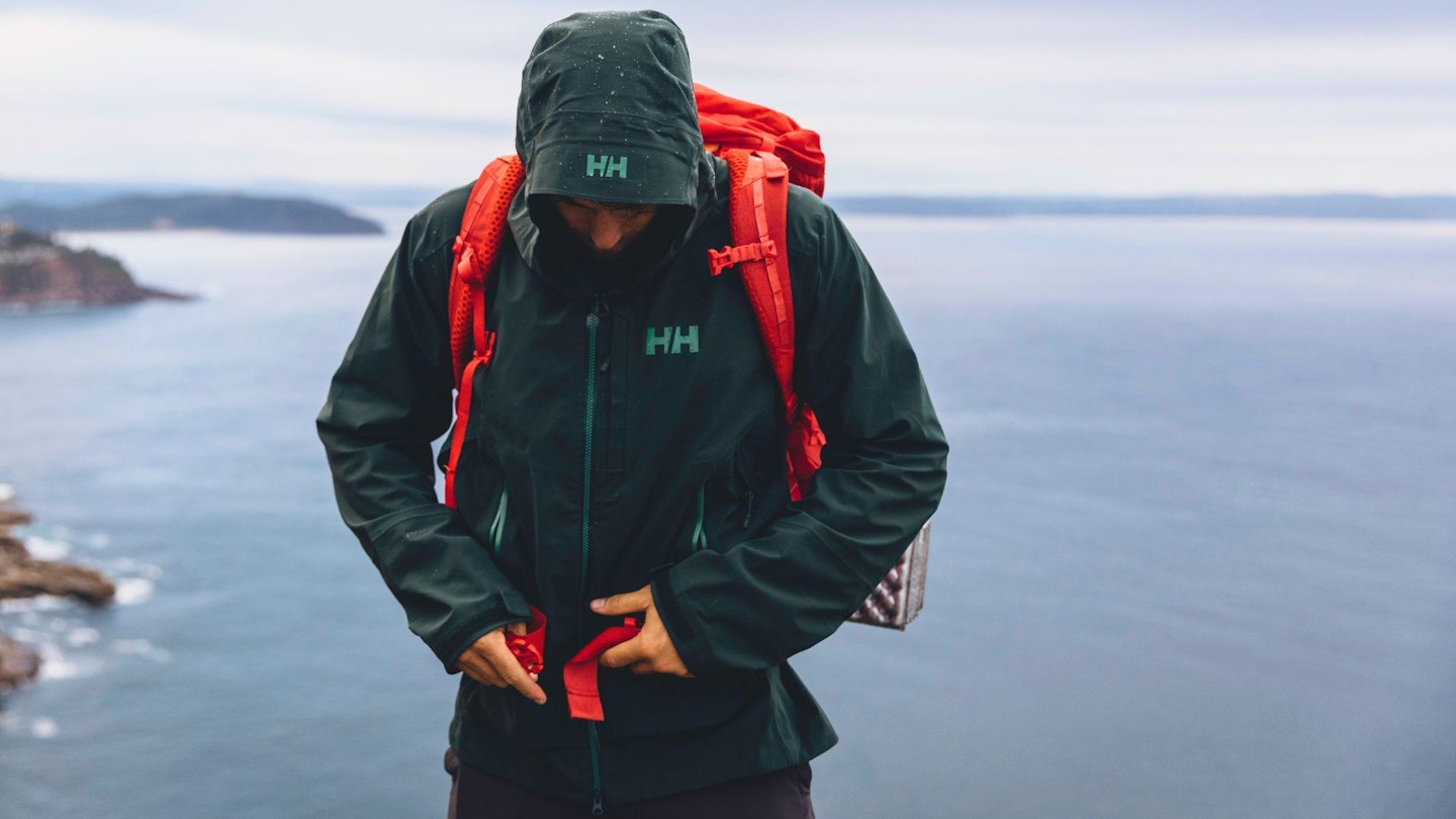 Hiker wearing Helly Hansen jacket