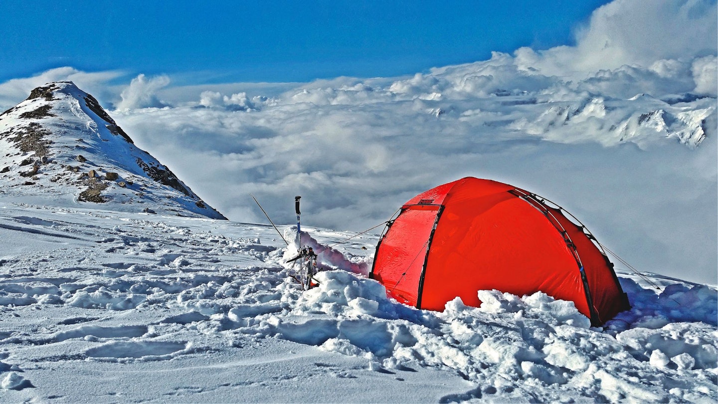 Hilleberg tent on a mountain summit