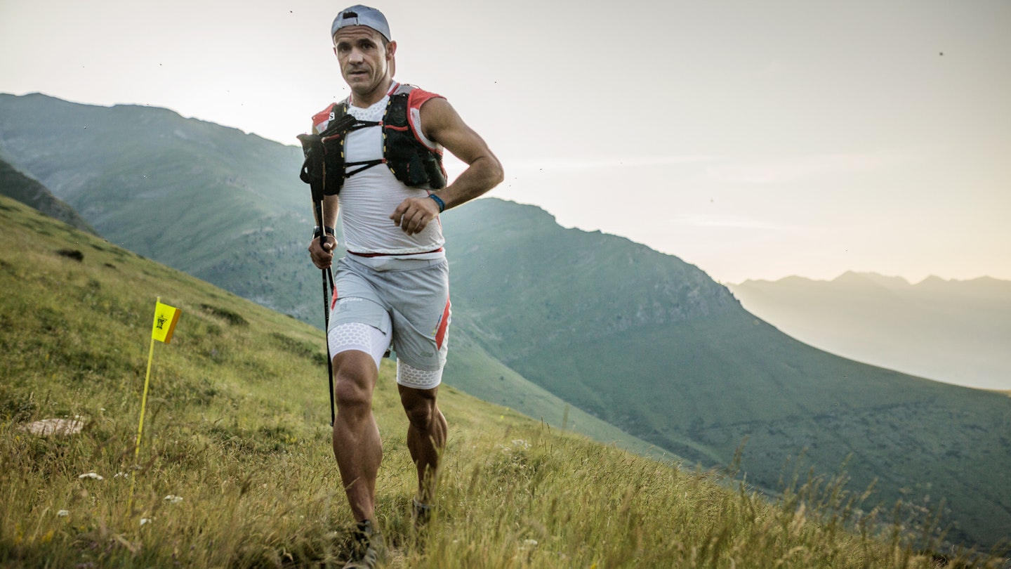 trail running with poles in chamonix