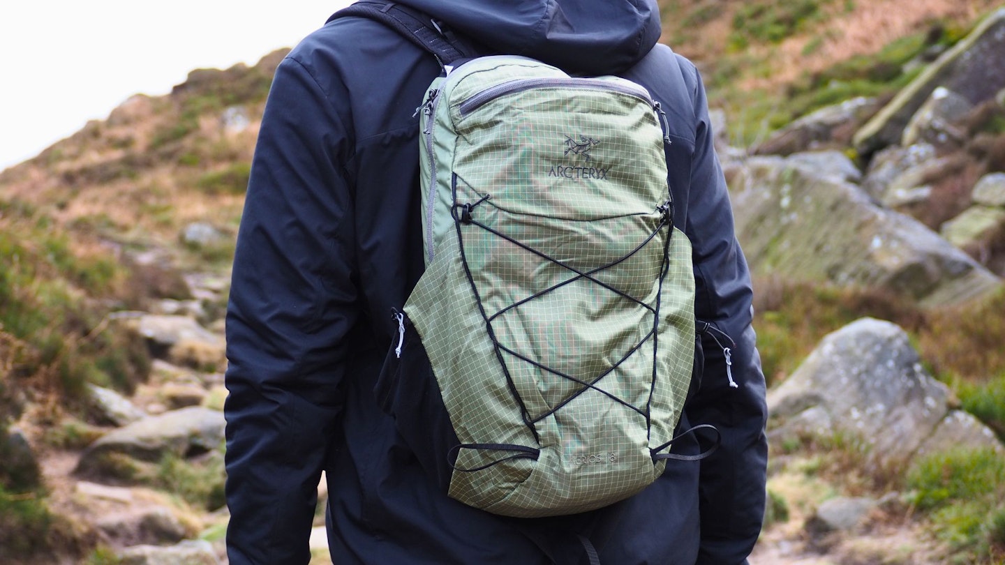 LFTO tester wearing Arc’teryx Aerios 18 Backpack