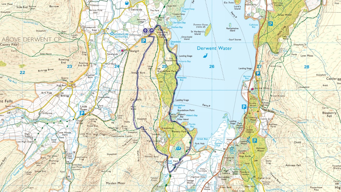 Cat Bells OS map