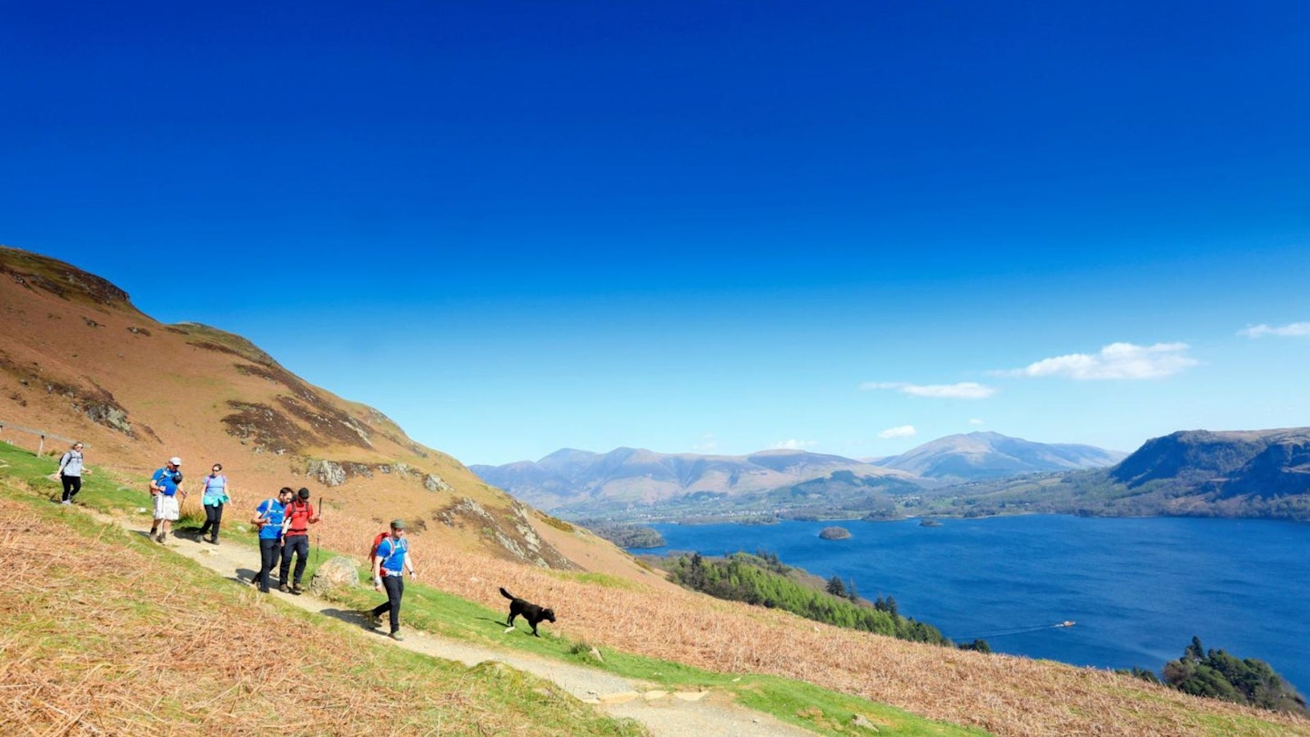 Descending Cat Bells towards Hause Gate Lake District