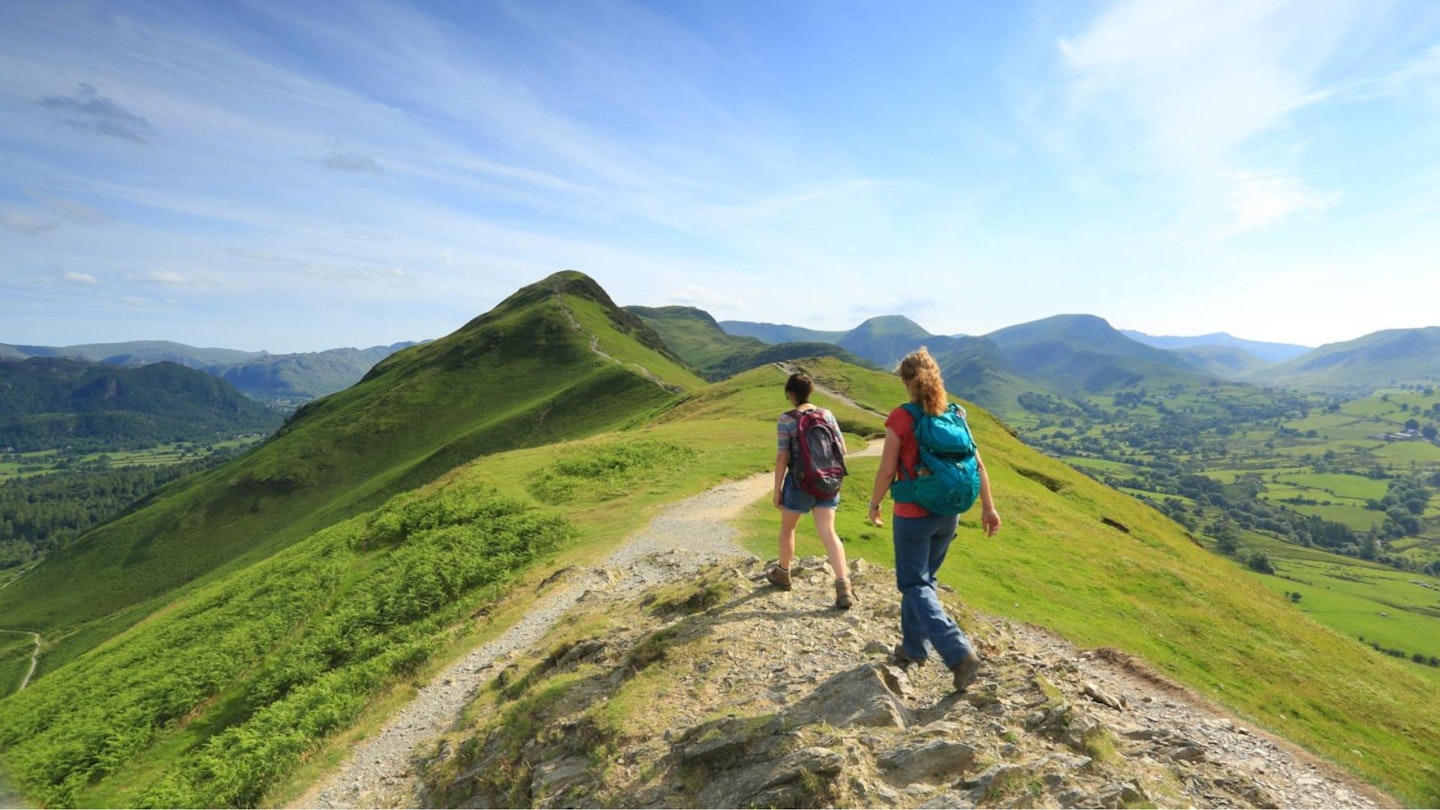 Heading up Cat Bells Lake District