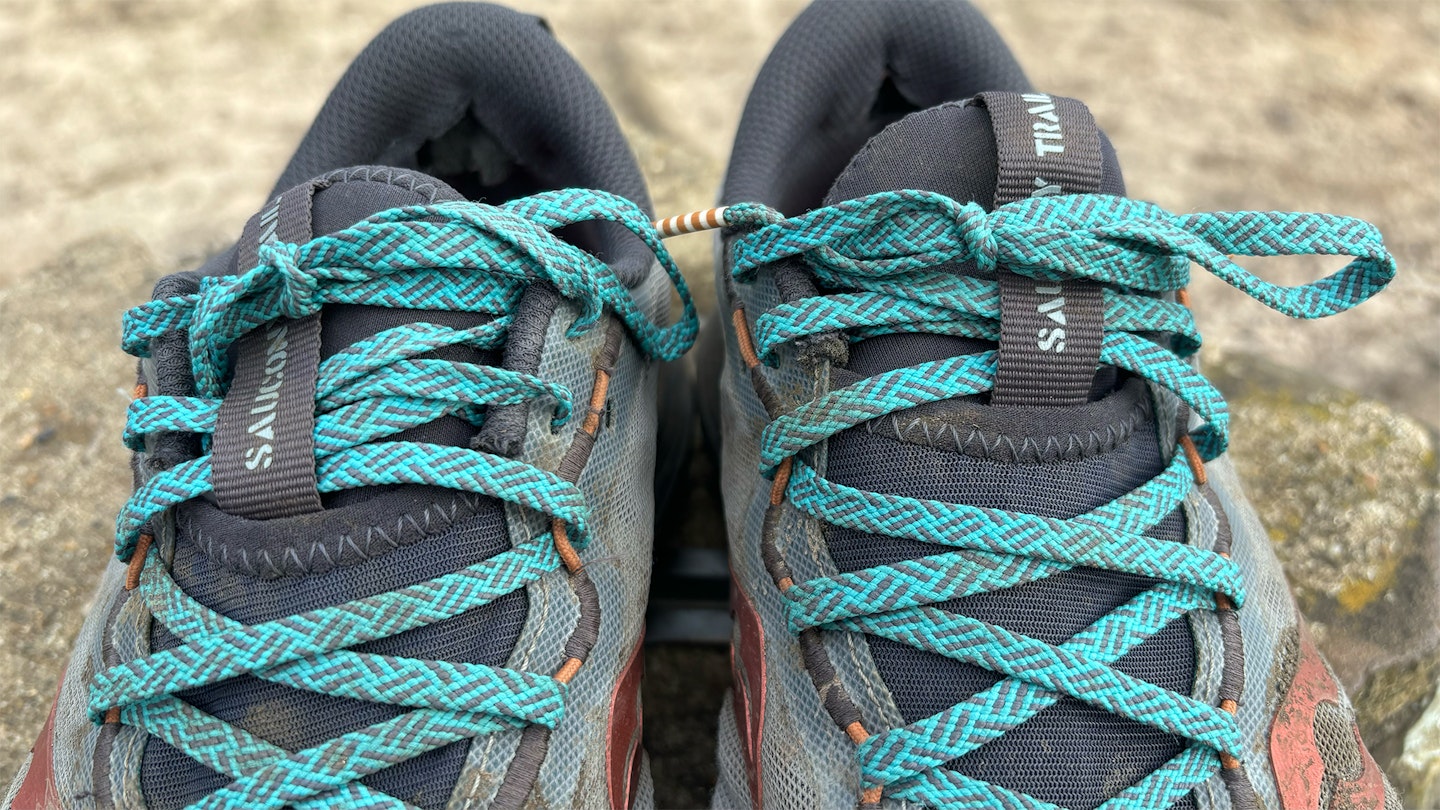 Lacing system of the Saucony Xodus ultra 2 trail running shoes