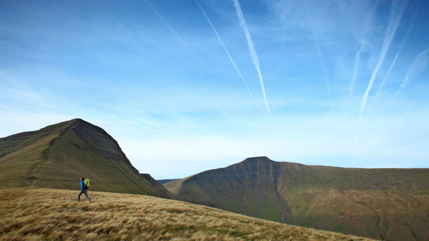 Looking towards Cribyn and Pen y Fan while on Bryn Teg Brecon Beacons