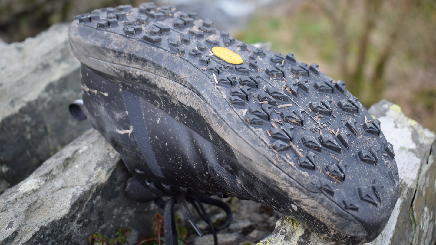 Lugs and outsole of the Arcteryx Sylan trail running shoes