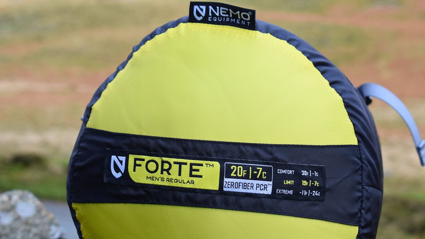 Nemo Forte 20F info on stuff sack