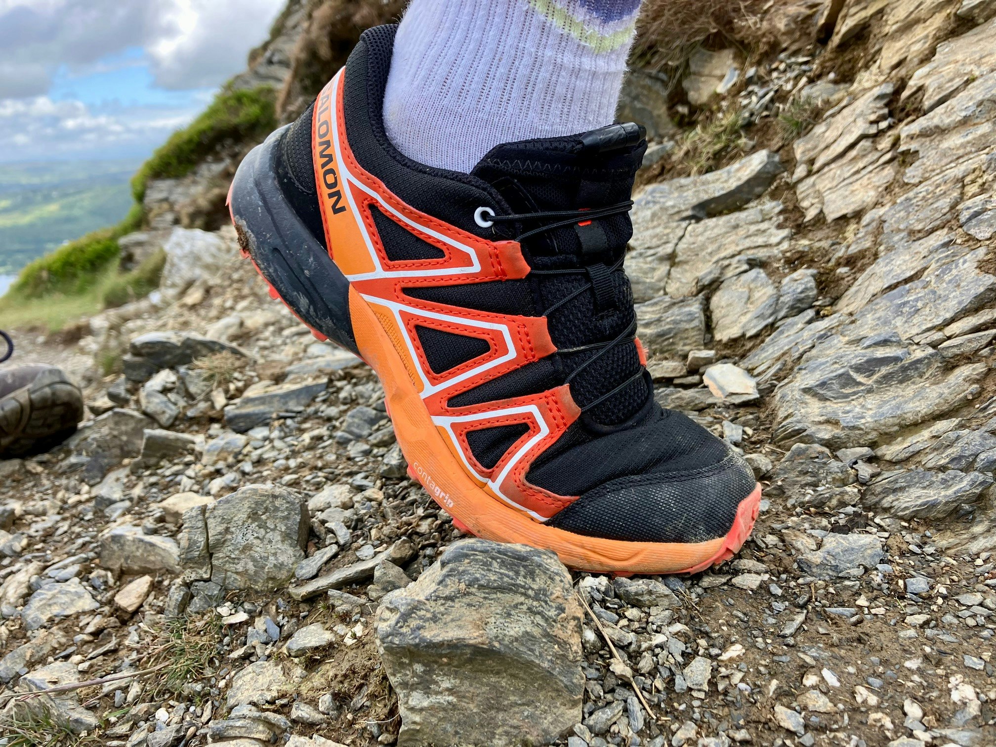 Salomon Speedcross Junior kids running shoe toe flex
