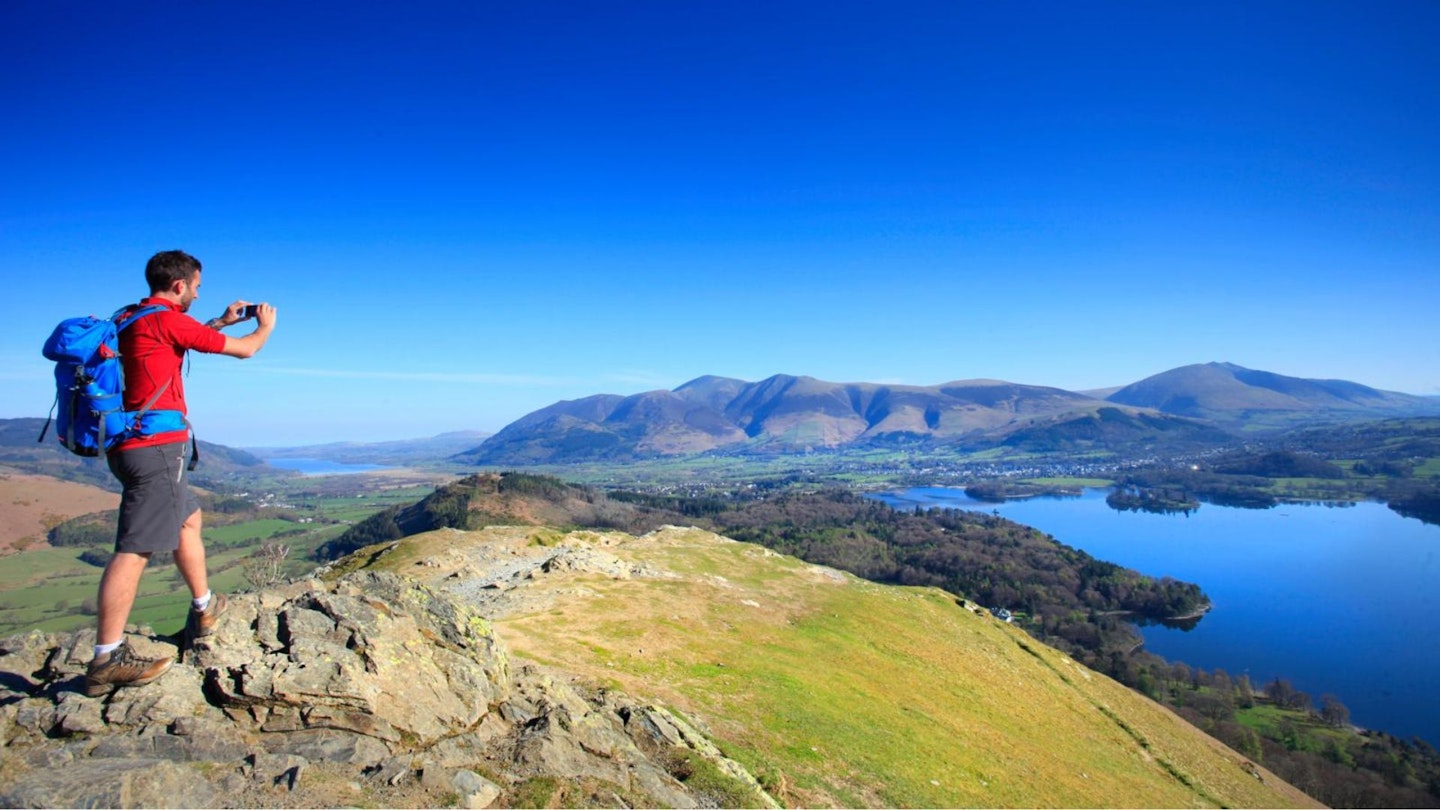 View from Cat Bells to Skiddaw and Blencathra Lake District
