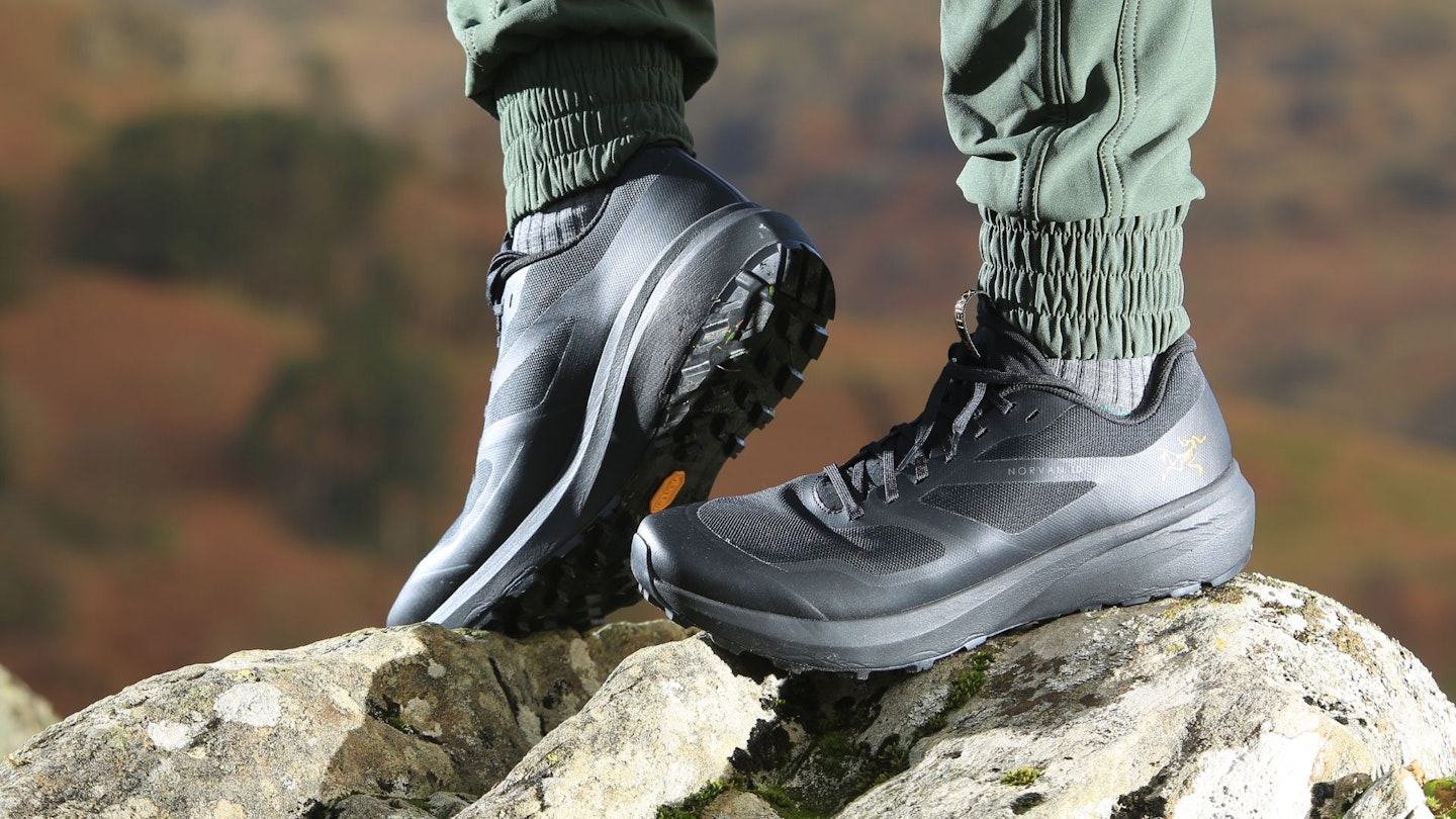 Hiker wearing Arc'teryx Norvan LD 3 Shoe