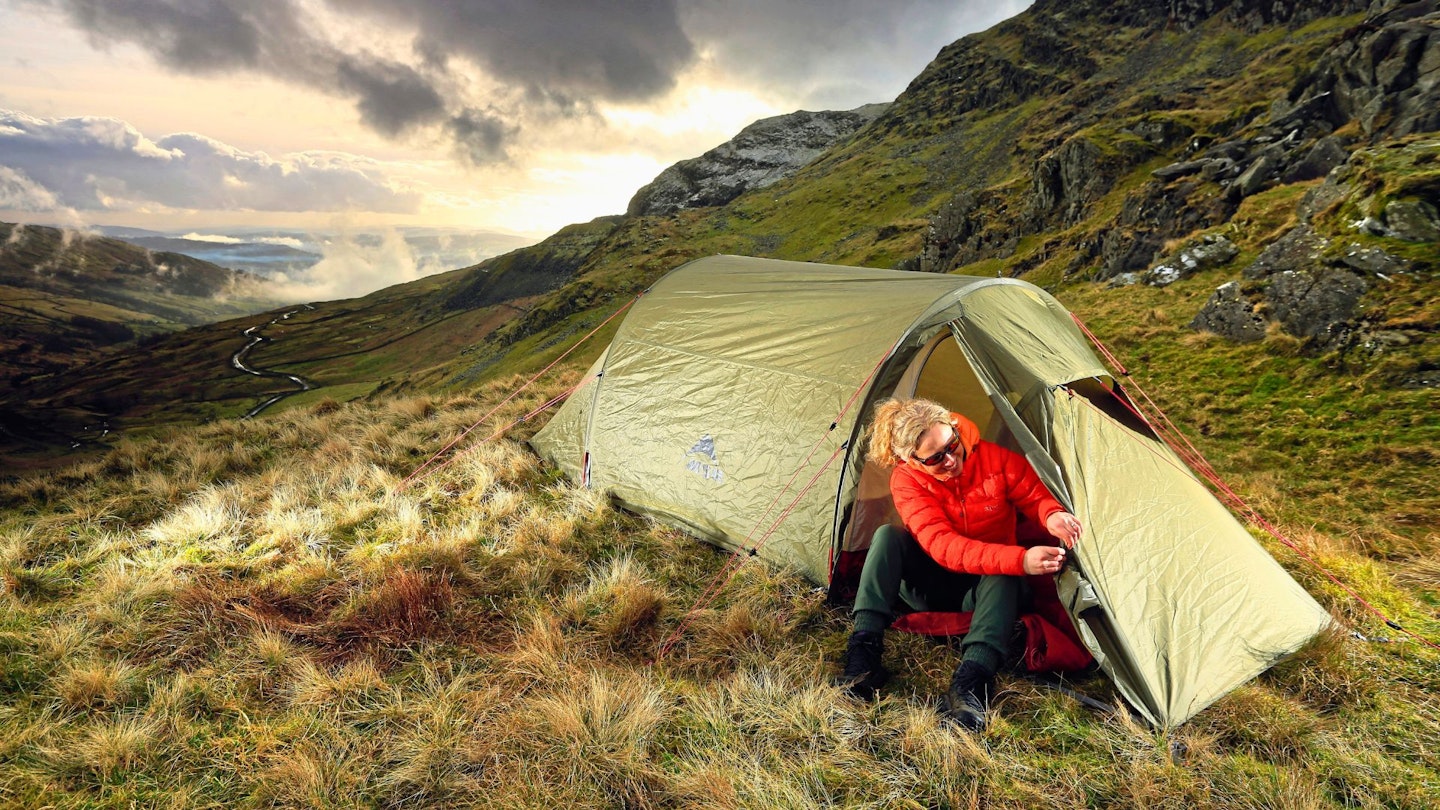 MSR tent pitched in British mountains