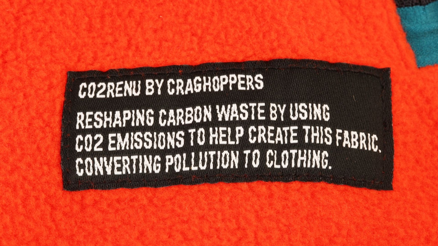 Craghoppers CO2 Renu Half Zip Fleece eco label