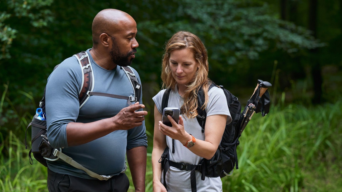 Hikers using OS Maps app