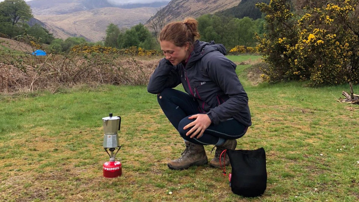 Laura worships her morning coffee