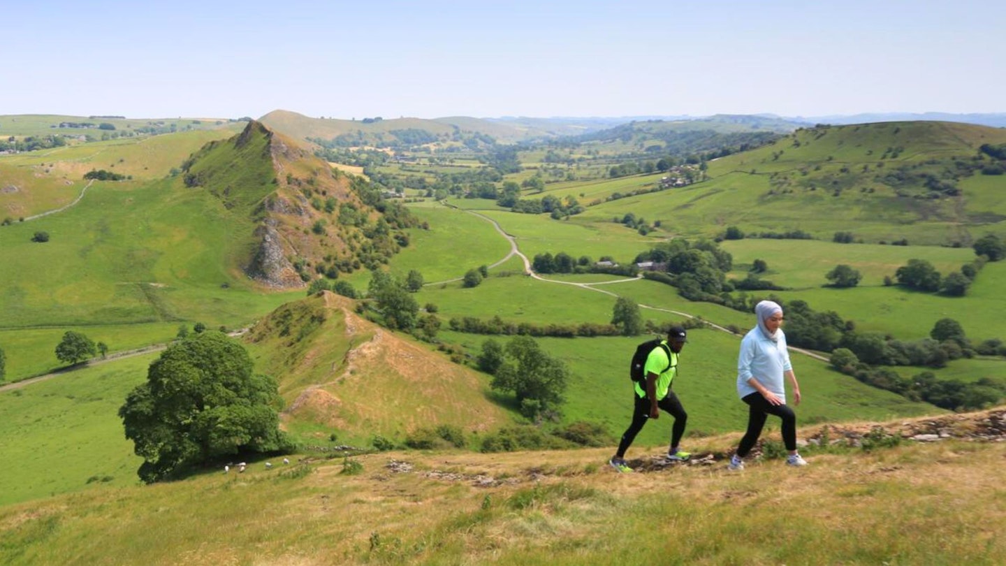 Walkers on Parkhouse Hill and Chrome Hill Peak District 1