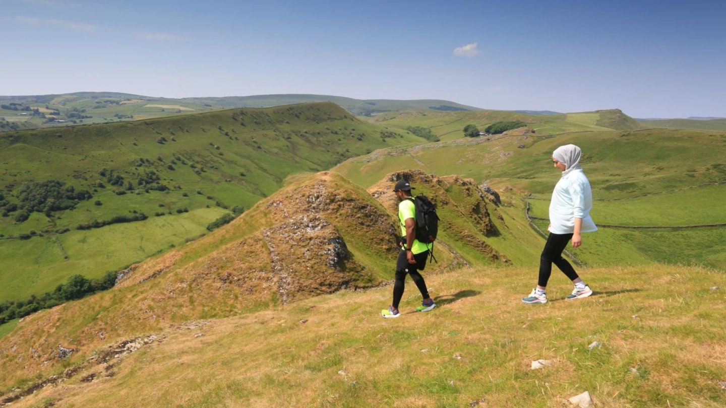 Walkers on Parkhouse Hill and Chrome Hill Peak District 1