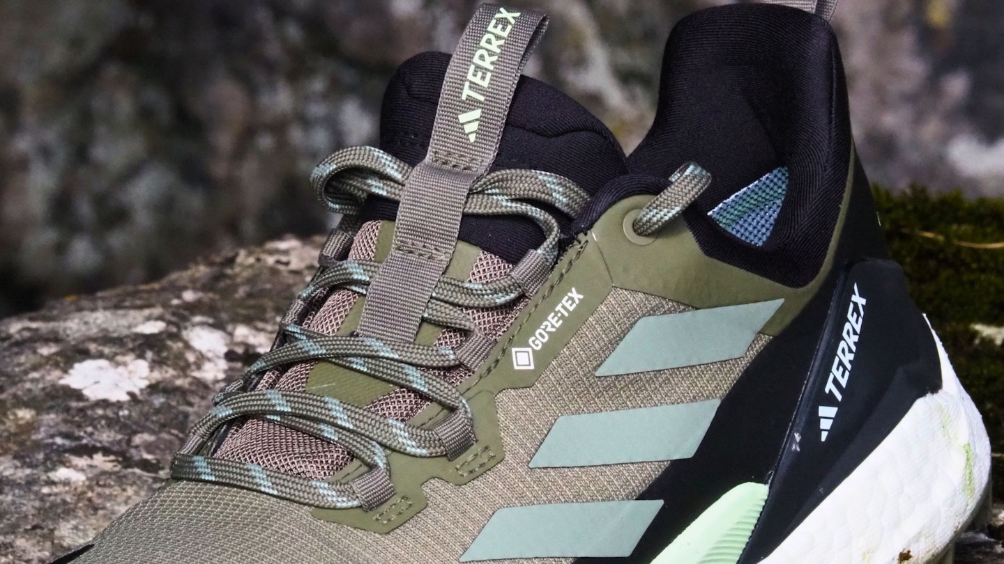 Closeup of Adidas Terrex Free Hiker 2.0 Low GTX lacing