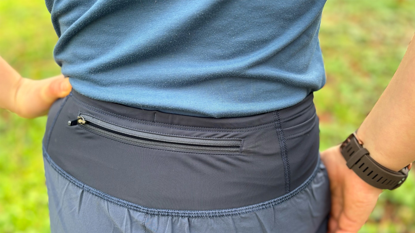Back zip pocket Montane Slipstream Twin Skin running shorts