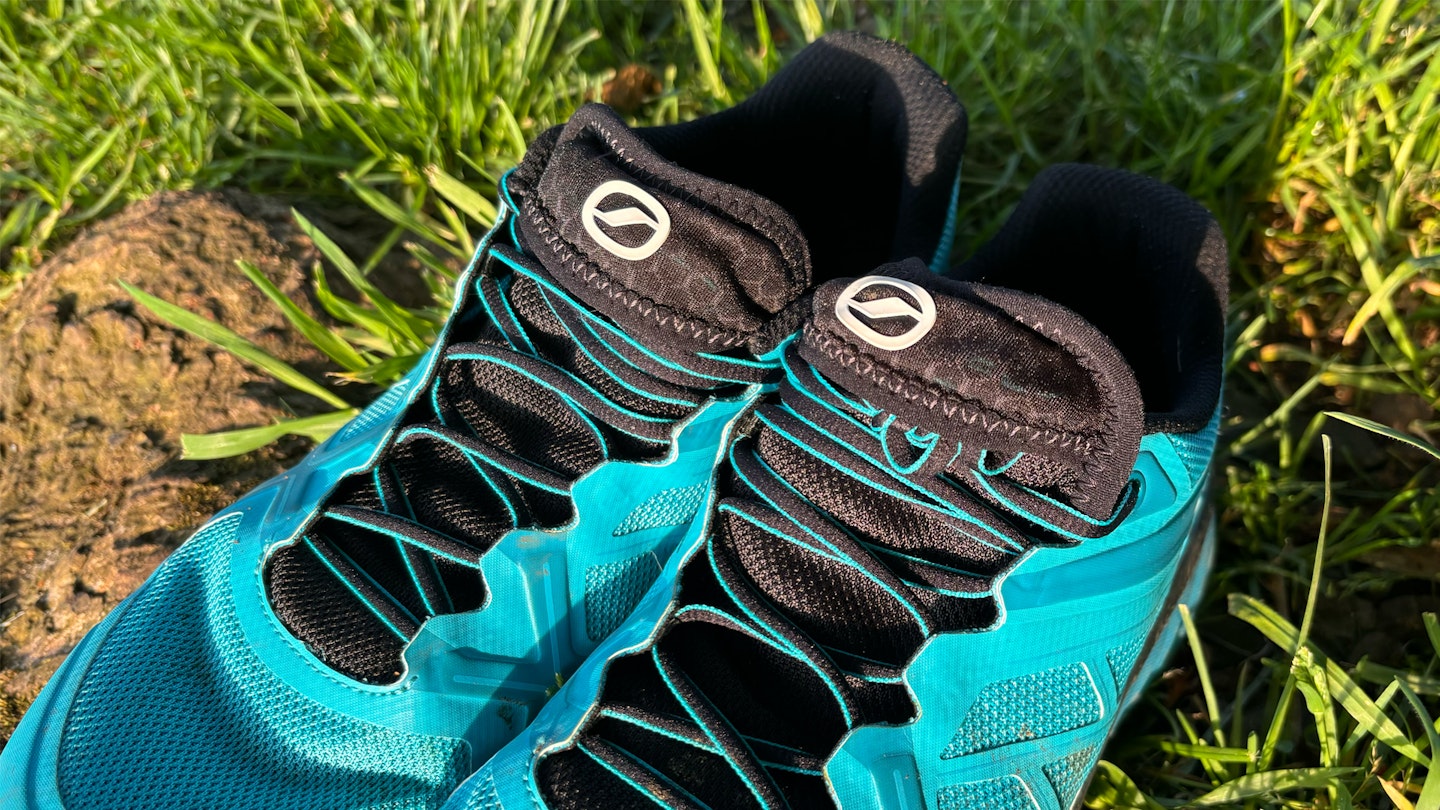 Laces on Scarpa spin infinity trail running shoes
