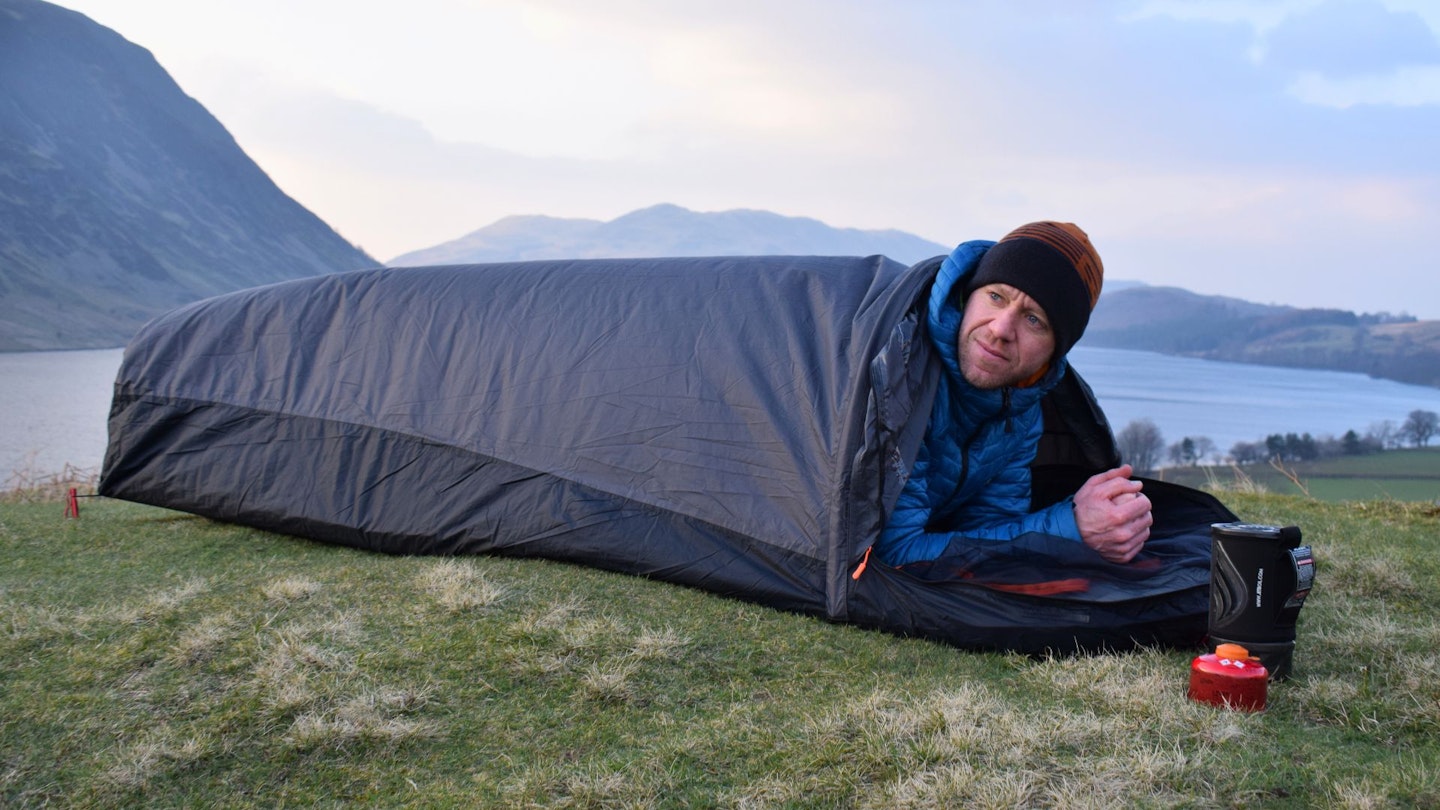 James Forrest camping with Lifesystems Venture Solo Hooped Bivi