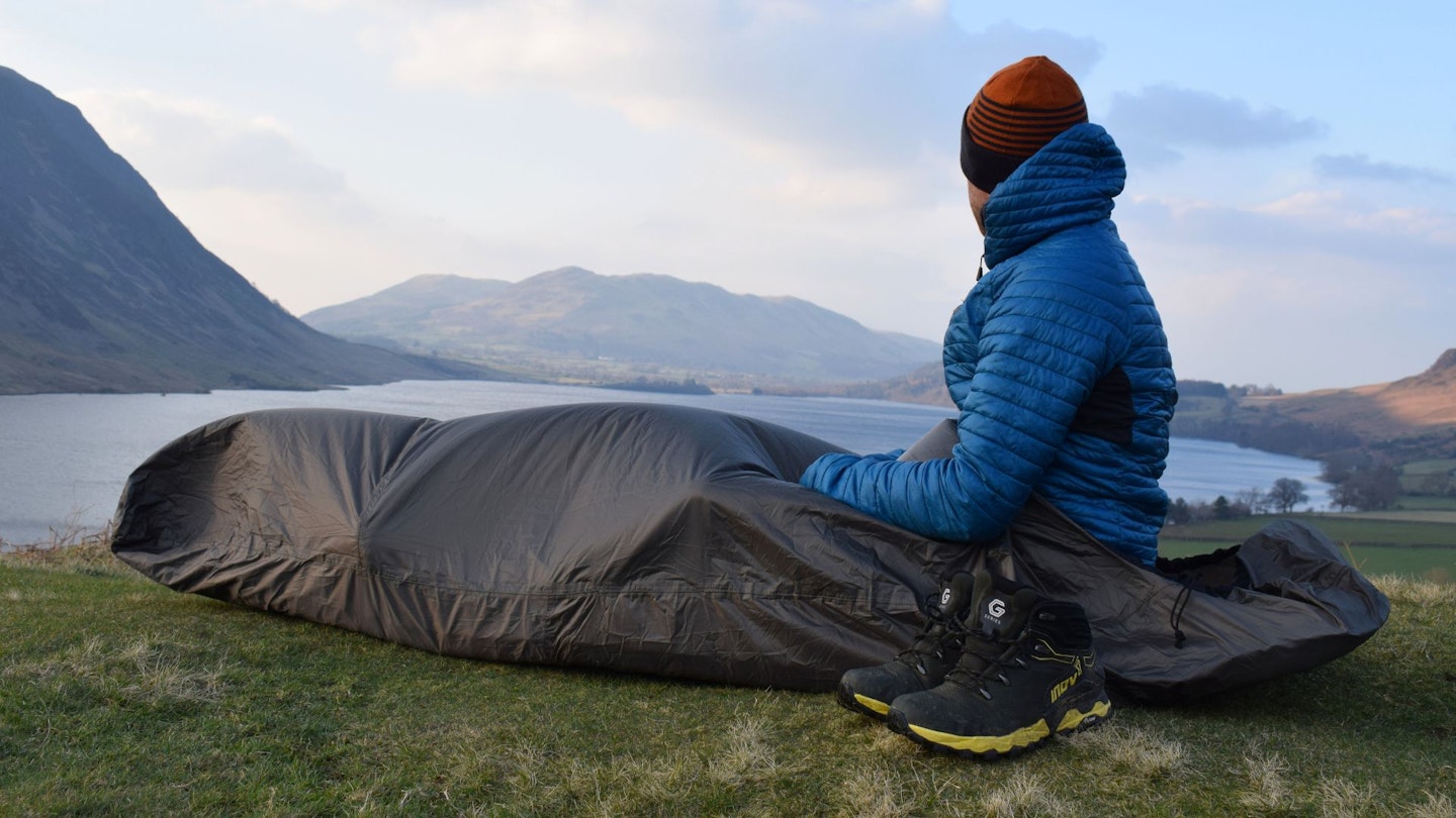James Forrest camping with a Mountain Warehouse Waterproof Bivvy Bag