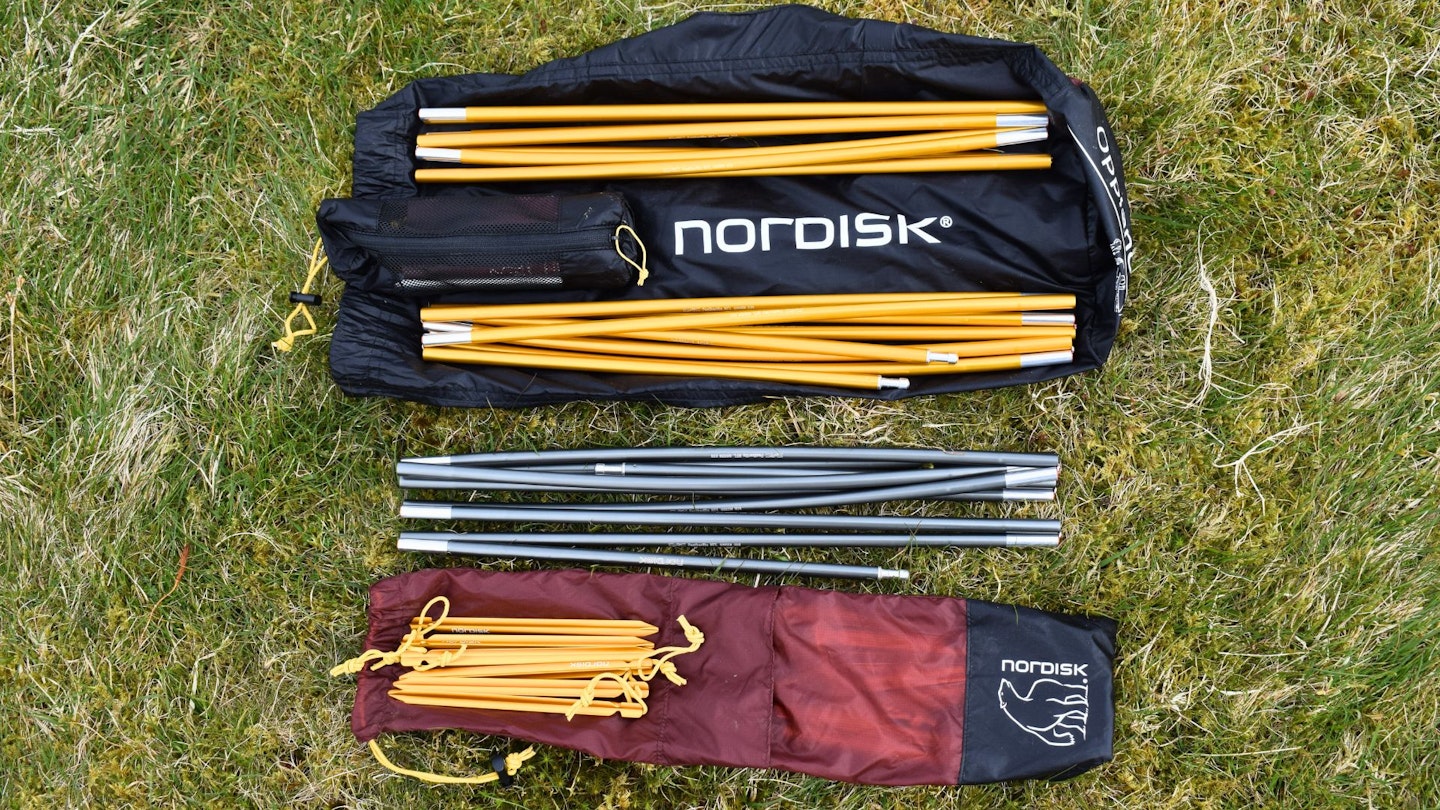 Nordisk Oppland 2 LW poles and pegs