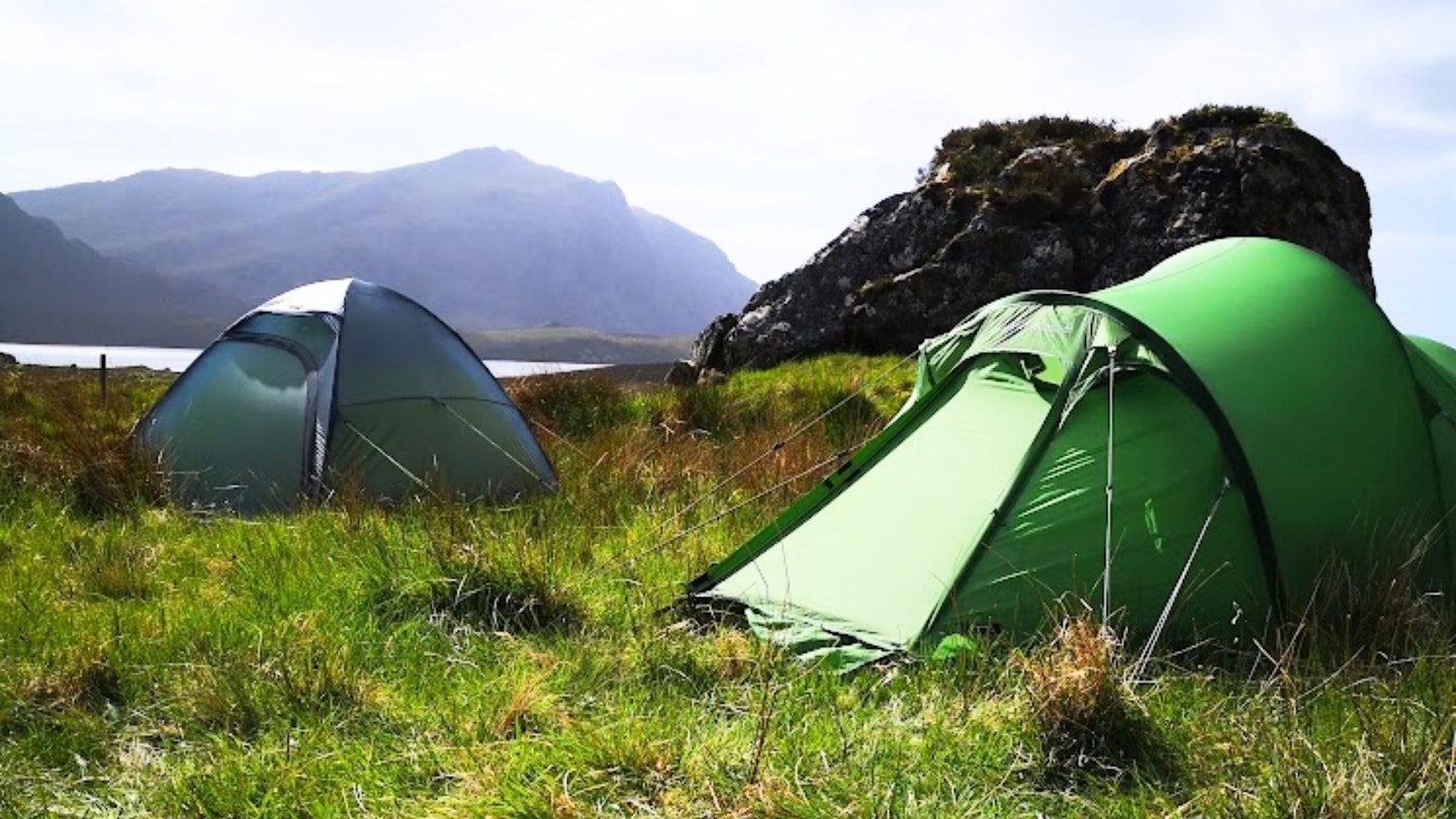 Two green tents