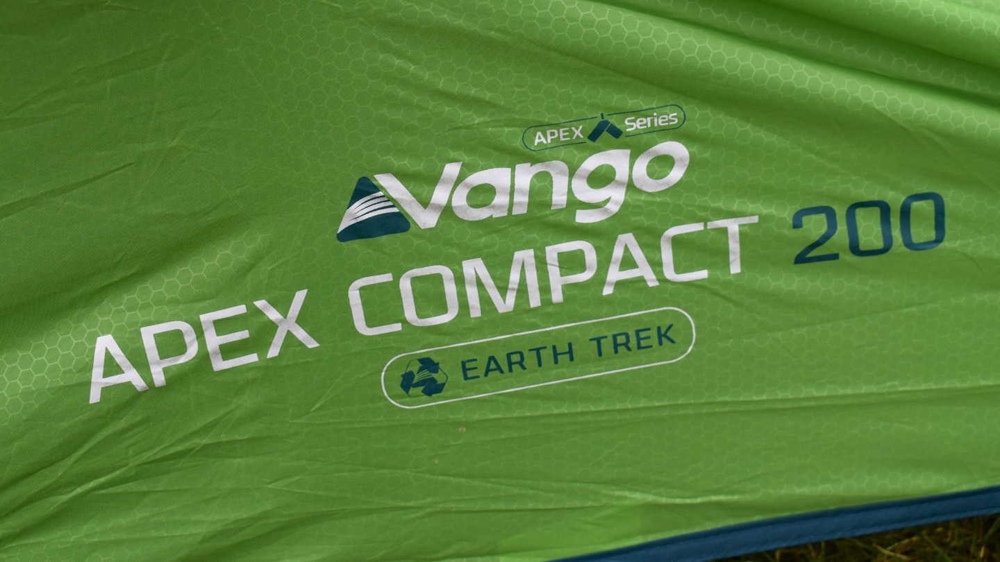 Vango Apex Compact 200 branding printed on flysheet