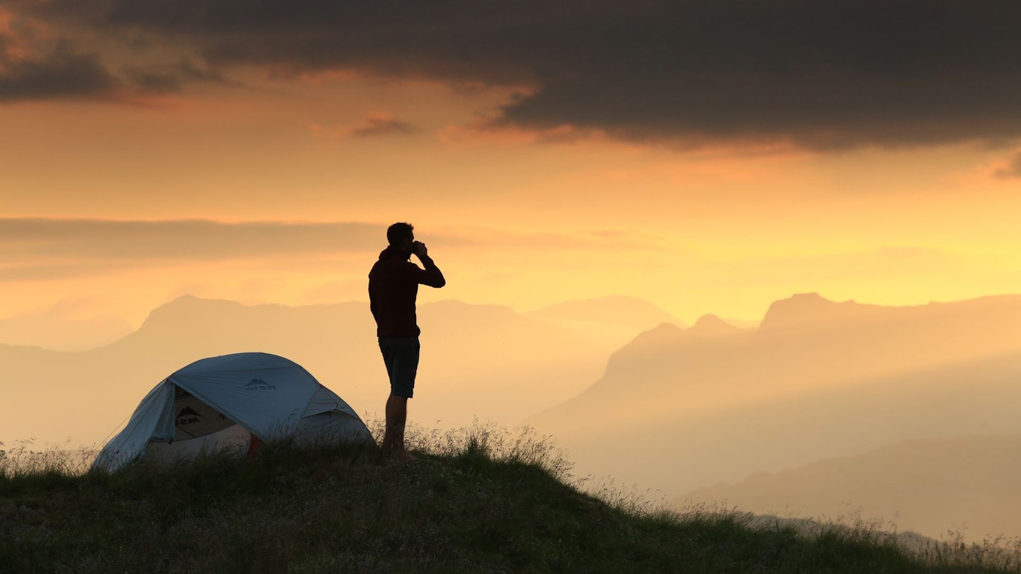 Wild camping above Ambleside on Wansfell Pike Lake District