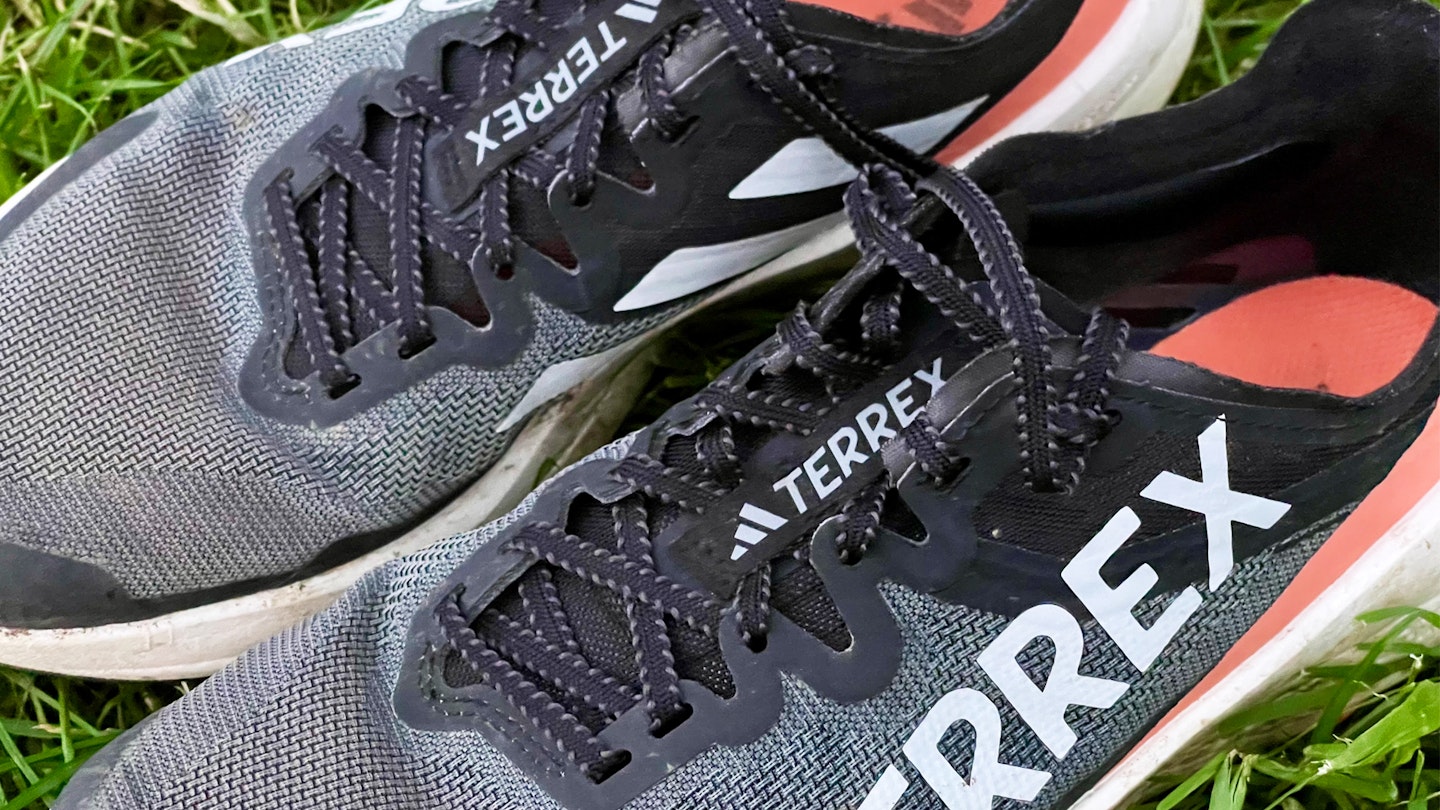 Laces of the Adidas Terrex Agravic Speed trail running shoes