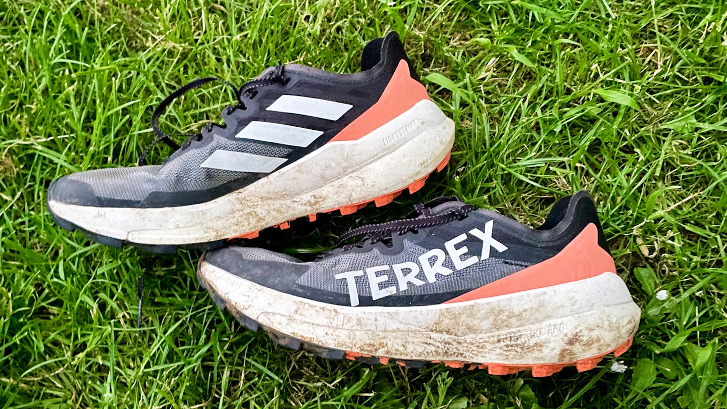 Side profile of Adidas Terrex Agravic Speed trail running shoes