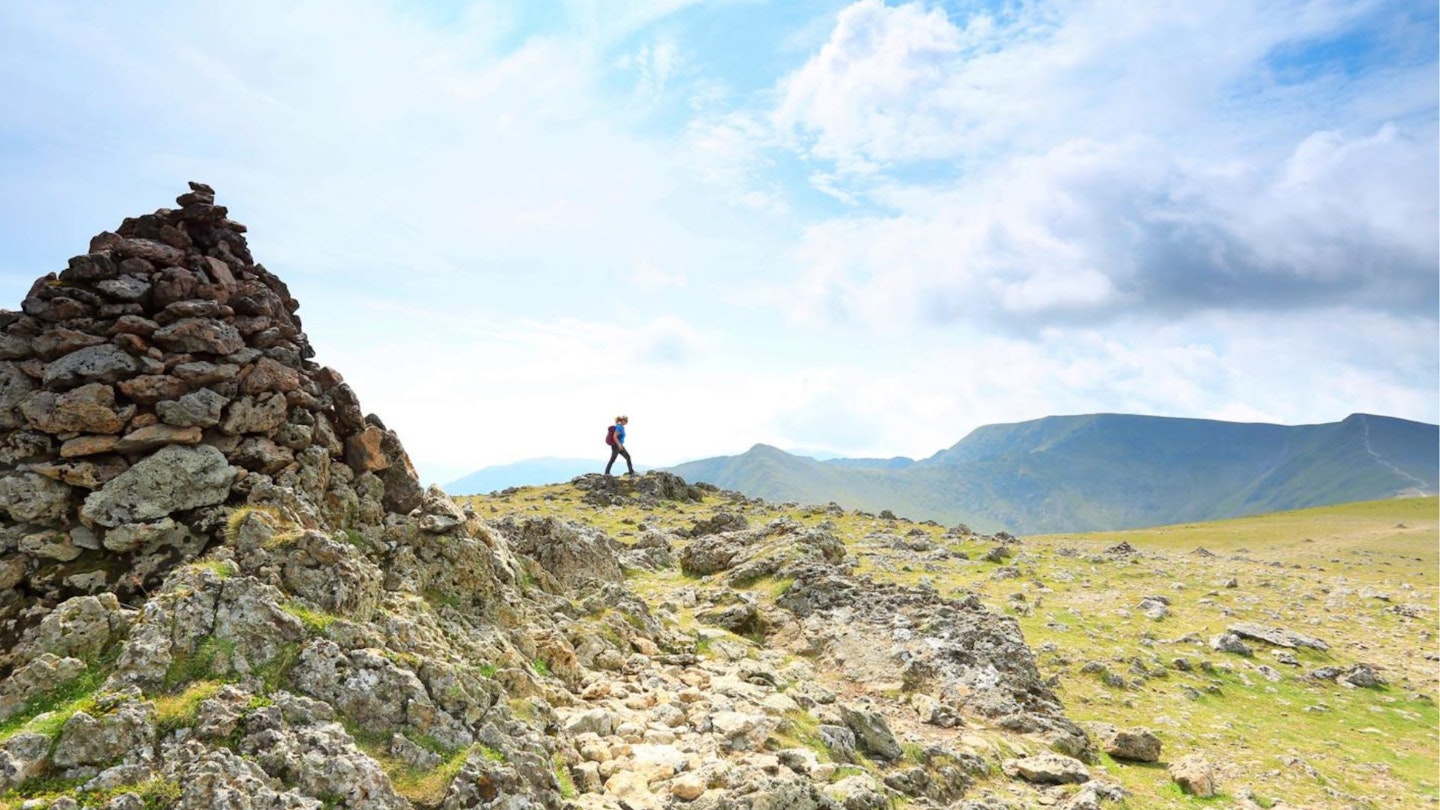 Summit of Raise looking towards Helvellyn Lake District