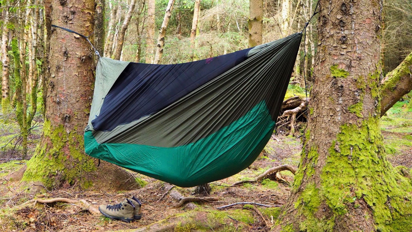 Ticket To The Moon Pro Mat Hammock rigged up