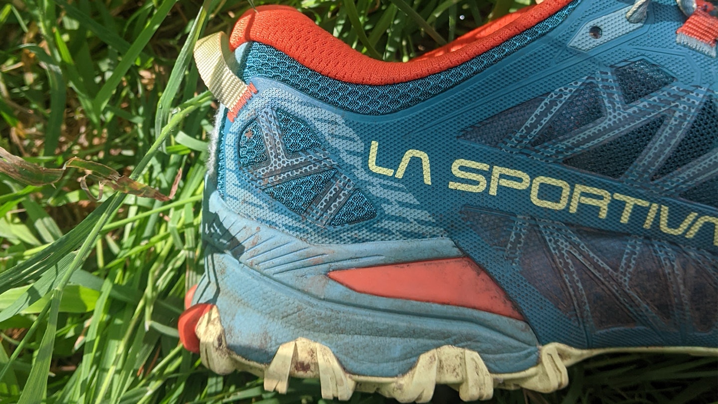 The heel of the La Sportiva Bushido III trail running shoe