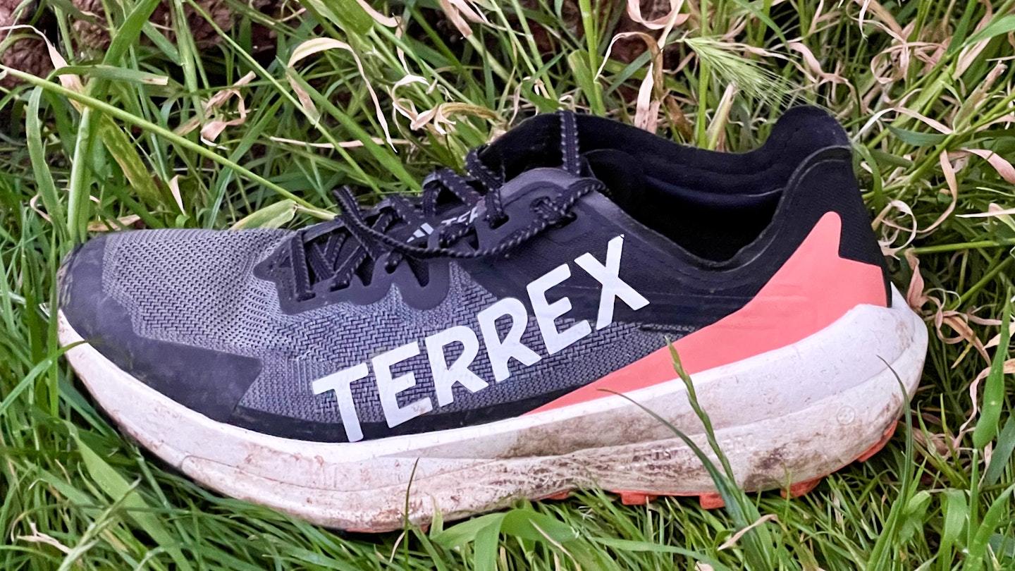 side shot of the Adidas Terrex Agravic Speed trail running shoes