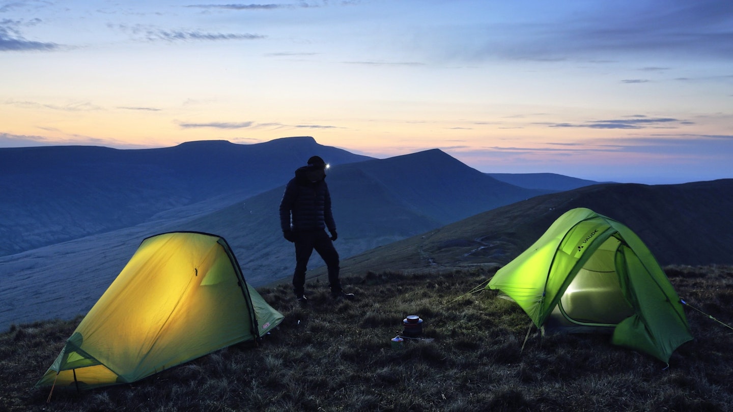 Wild camping, dusk