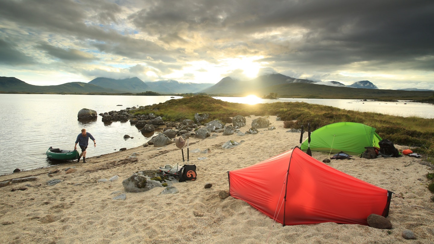 Wild camping by a loch